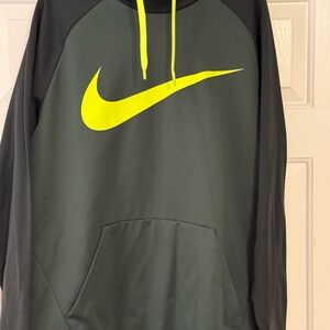 Nike Men's Black, Green and Neon Yellow Hoodie